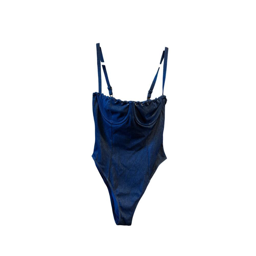 Good American denim blue corset swim suit large - Picture 10 of 14